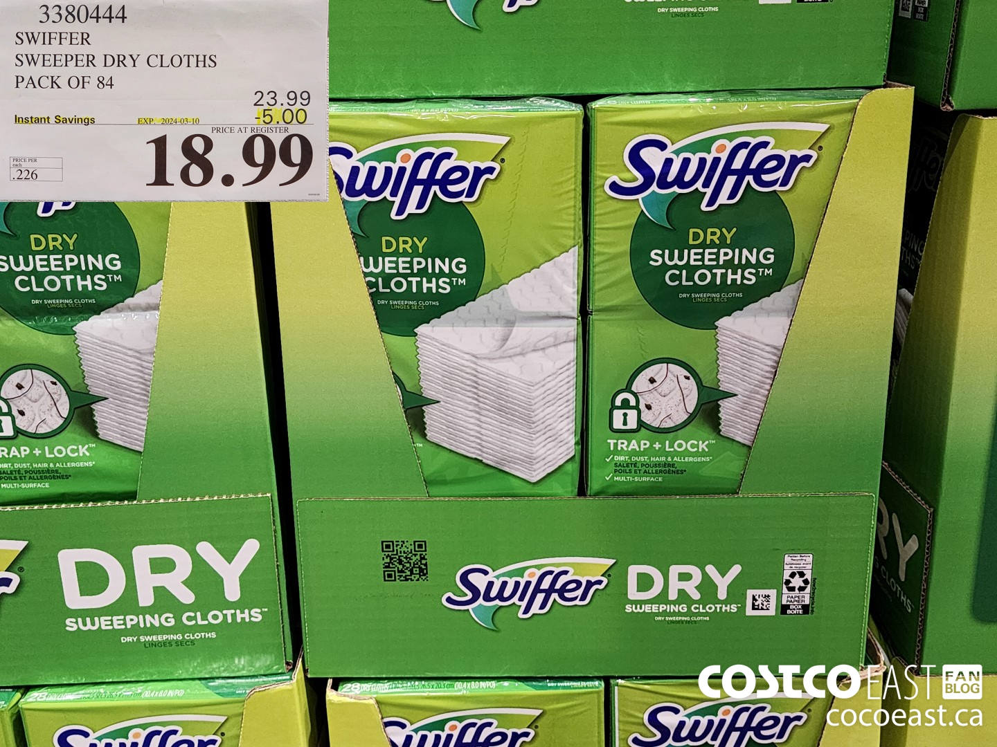 3380444 SWIFFER SWEEPER DRY CLOTHS PACK OF 84 ($5.00 INSTANT SAVINGS EXPIRES ON 2024-03-10) $23.99