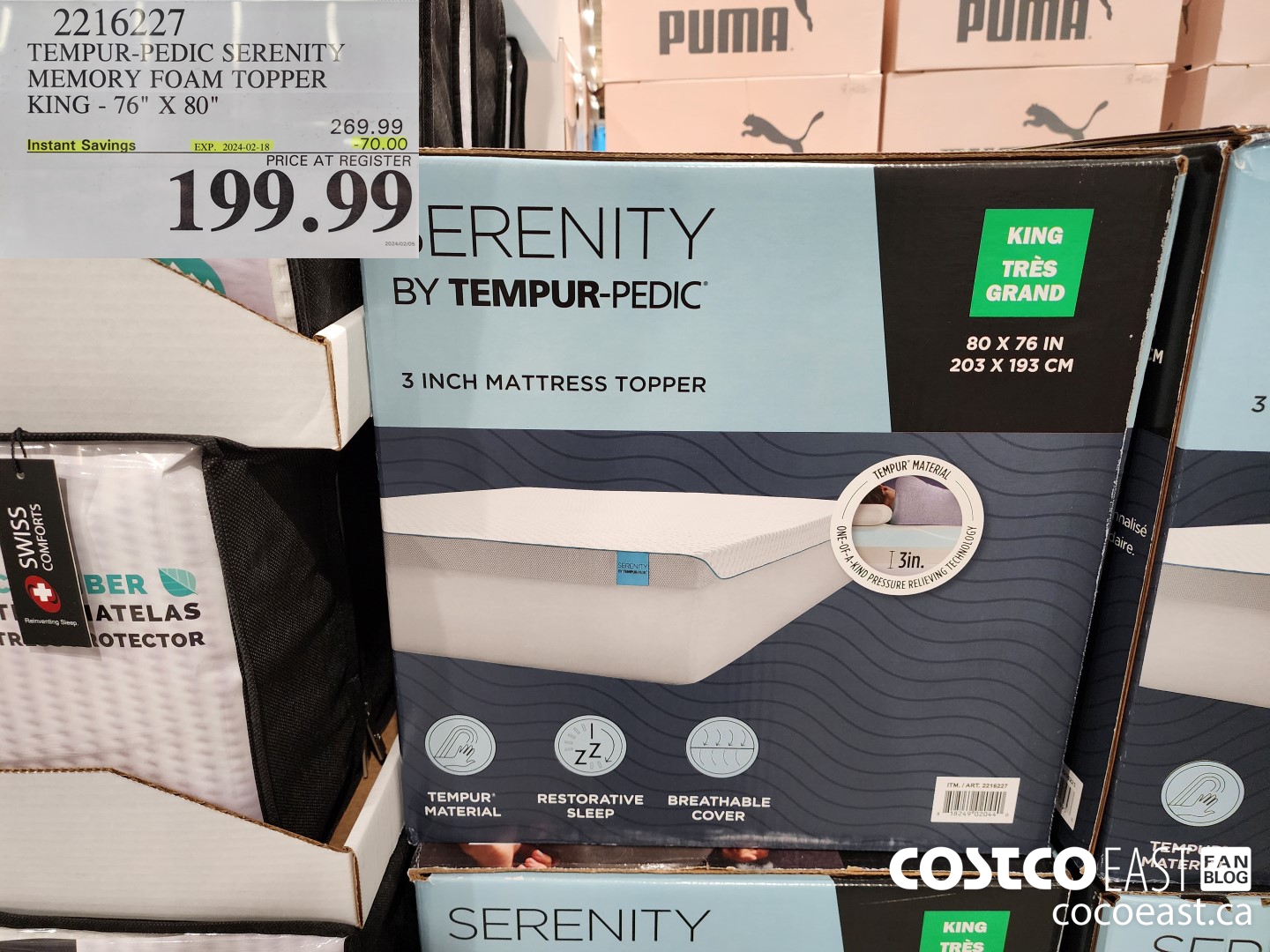 2216227 TEMPUR-PEDIC SERENITY MEMORY FOAM TOPPER KING - 76