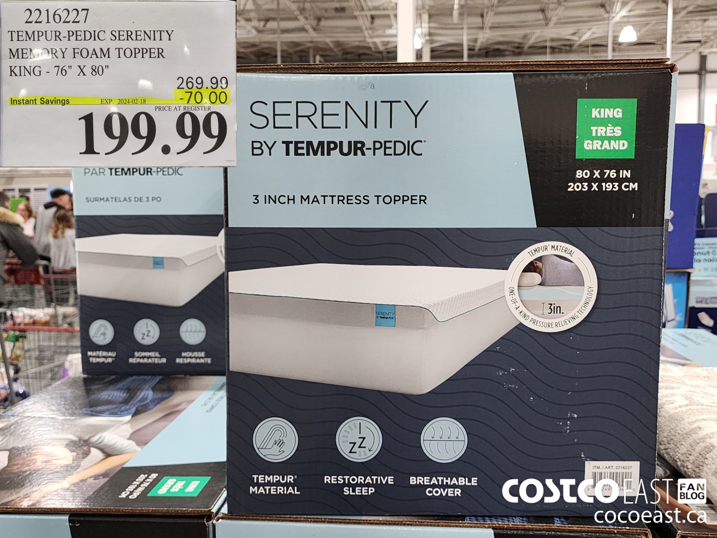 2216227 TEMPUR-PEDIC SERENITY MEMORY FOAM TOPPER KING - 76