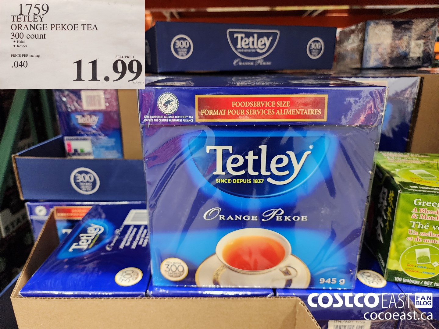 1759 TETLEY ORANGE PEKOE TEA 300 COUNT $11.99
