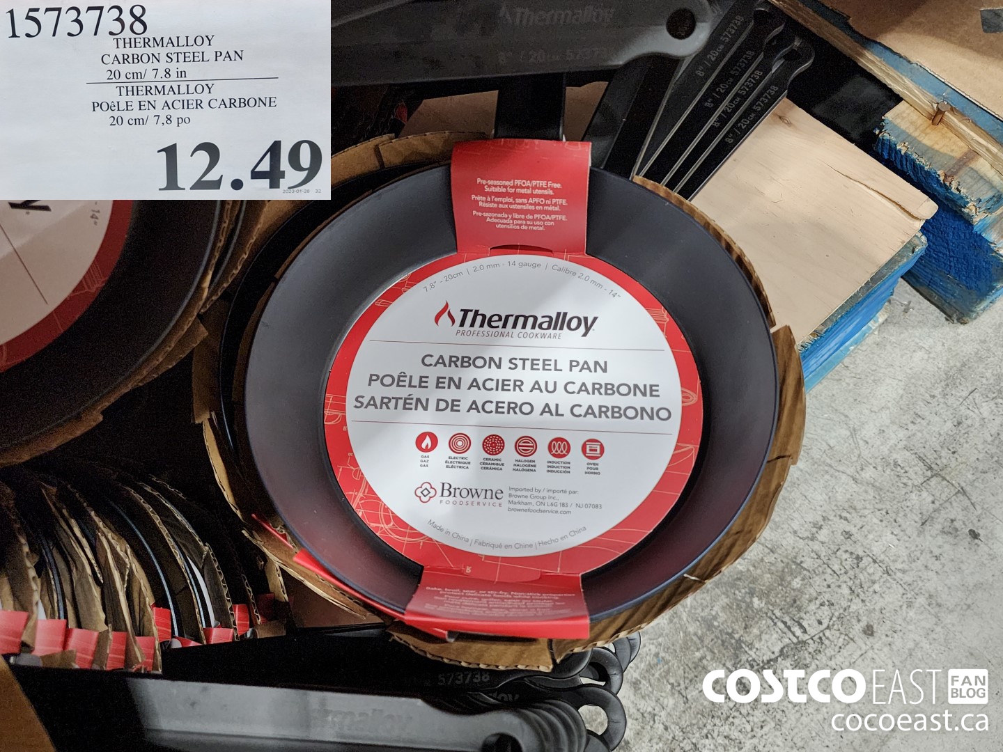 1573738 THERMALLOY CARBON STEEL PAN 20 cm/ 7.8 in $12.49