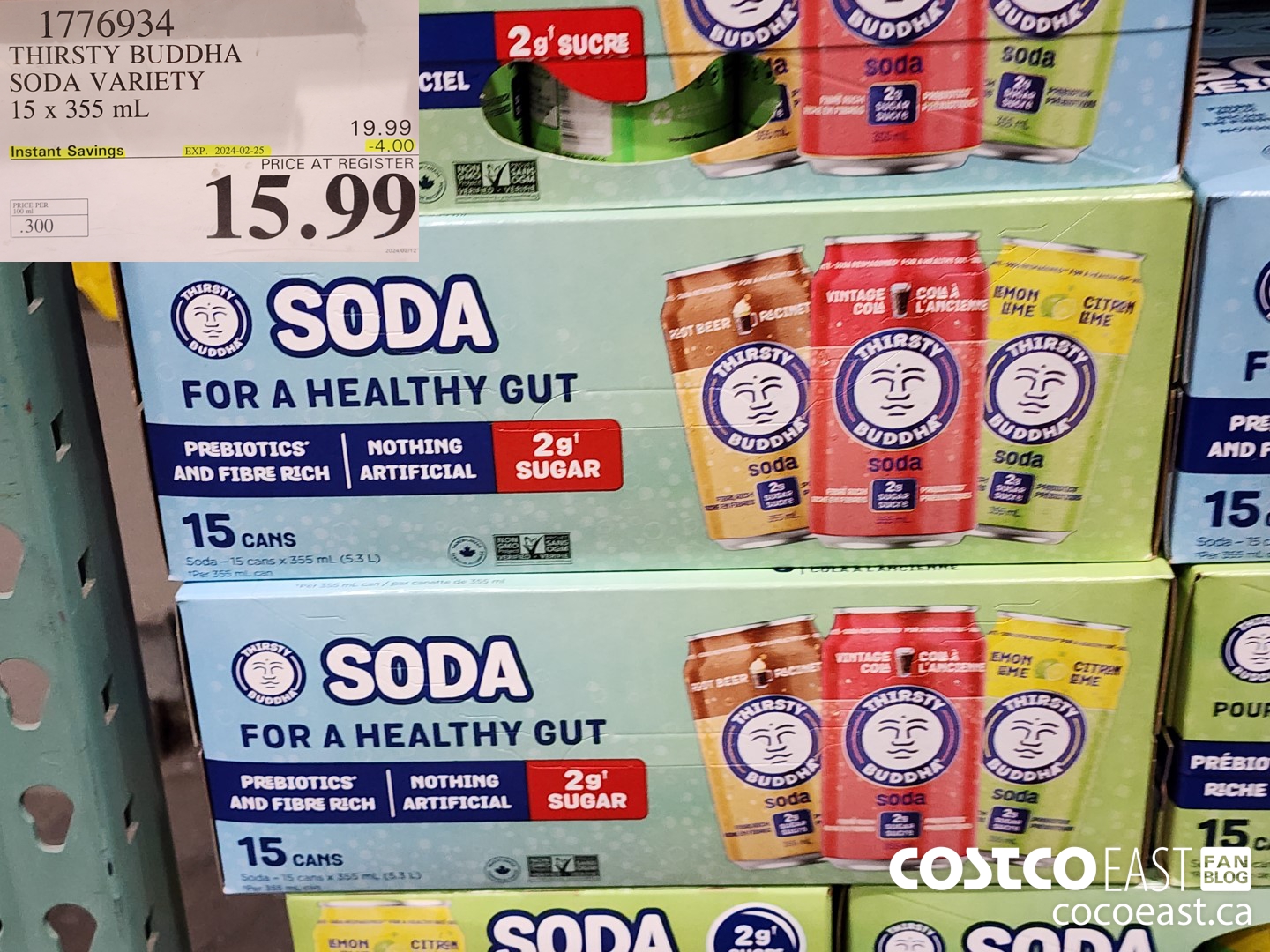 1776934 THIRSTY BUDDHA SODA VARIETY 15 x 353 ML ($4.00 INSTANT SAVINGS EXPIRES ON 2024-02-25) $15.99