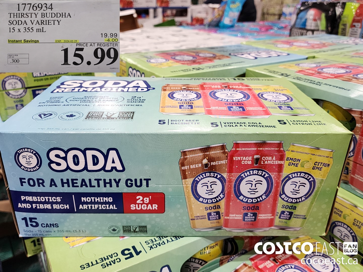 1776934 THIRSTY BUDDHA SODA VARIETY 15 x 353 ML ($4.00 INSTANT SAVINGS EXPIRES ON 2024-02-25) $15.99