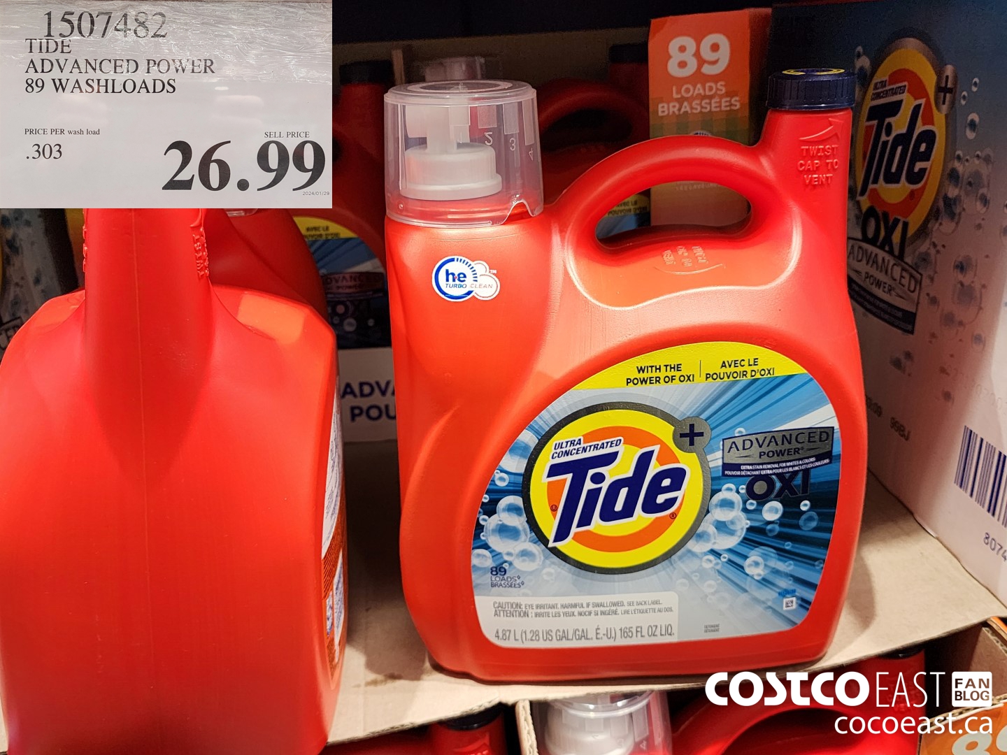 1507482 TIDE ADVANCED POWER 89 WASHLOADS $26.99