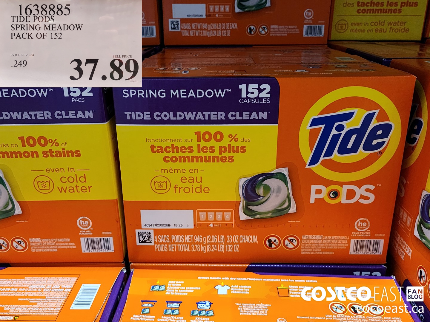1638885 TIDE PODS SPRING MEADOW PACK OF 152 $37.89