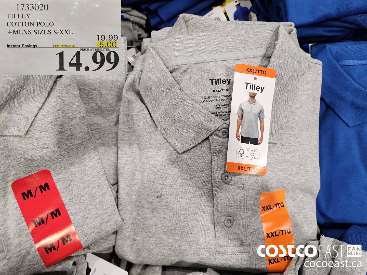 1733020 TILLEY COTTON POLO +MENS SIZES S-XXL ($5.00 INSTANT SAVINGS EXPIRES ON 2024-02-11) $14.99