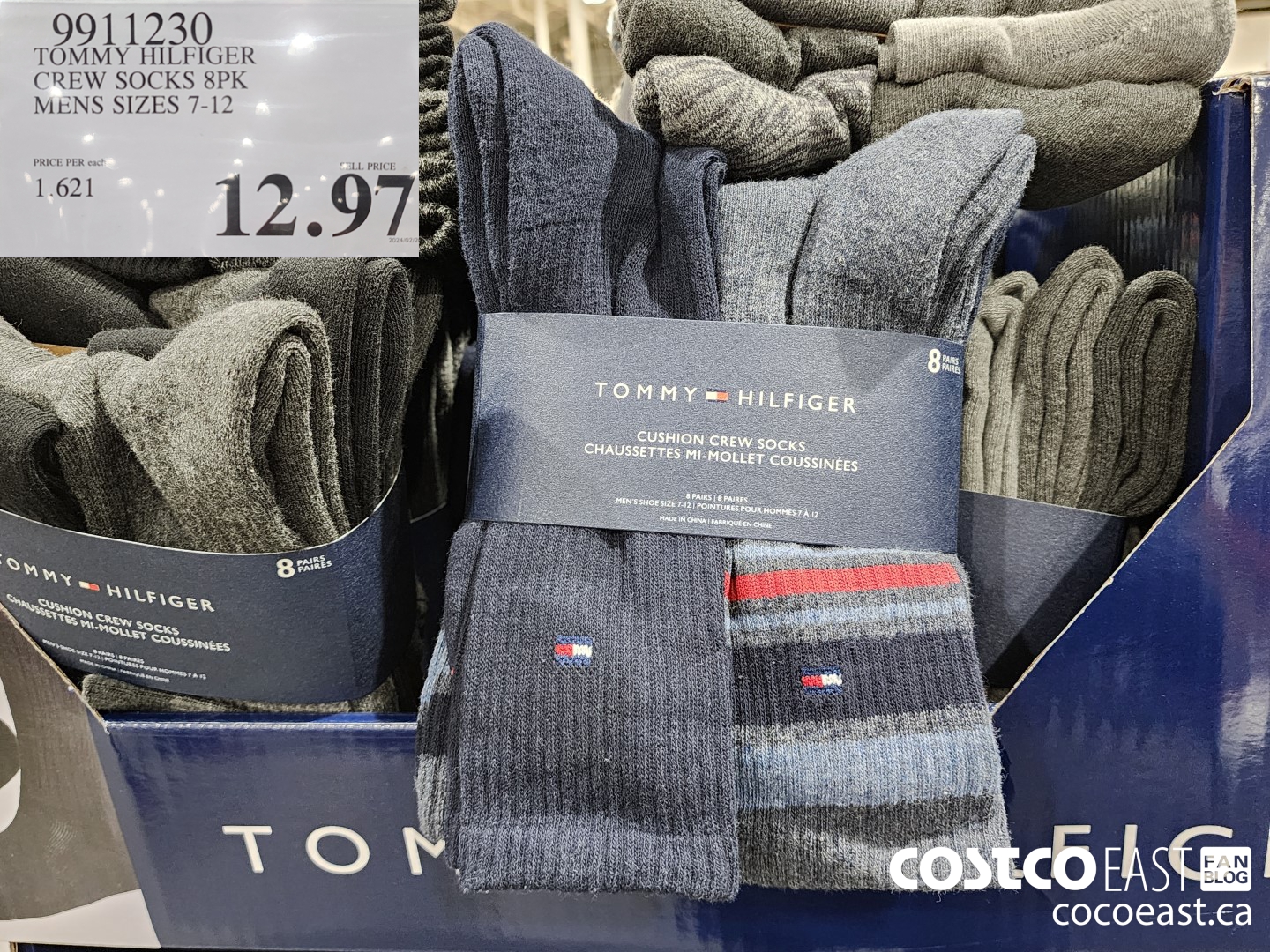 9911230 TOMMY HILFIGER CREW SOCK 8PK MENS SIZES 7-12 $12.97