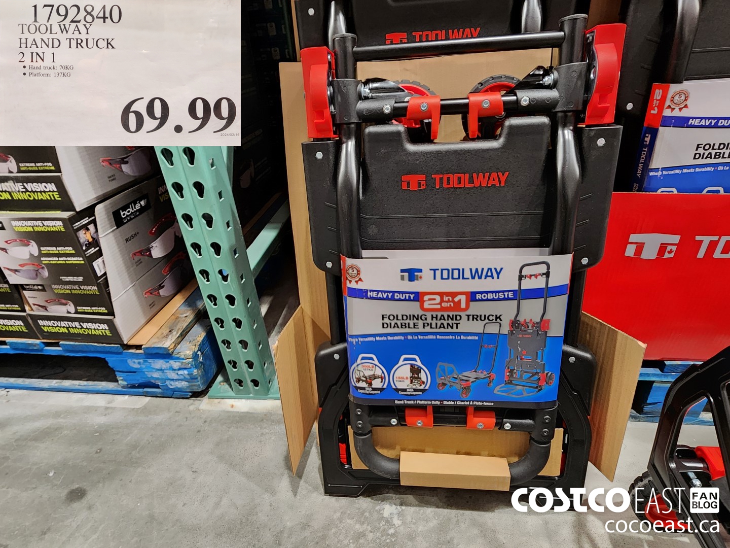 1792840 TOOLWAY HAND TRUCK 2 IN 1 $69.99