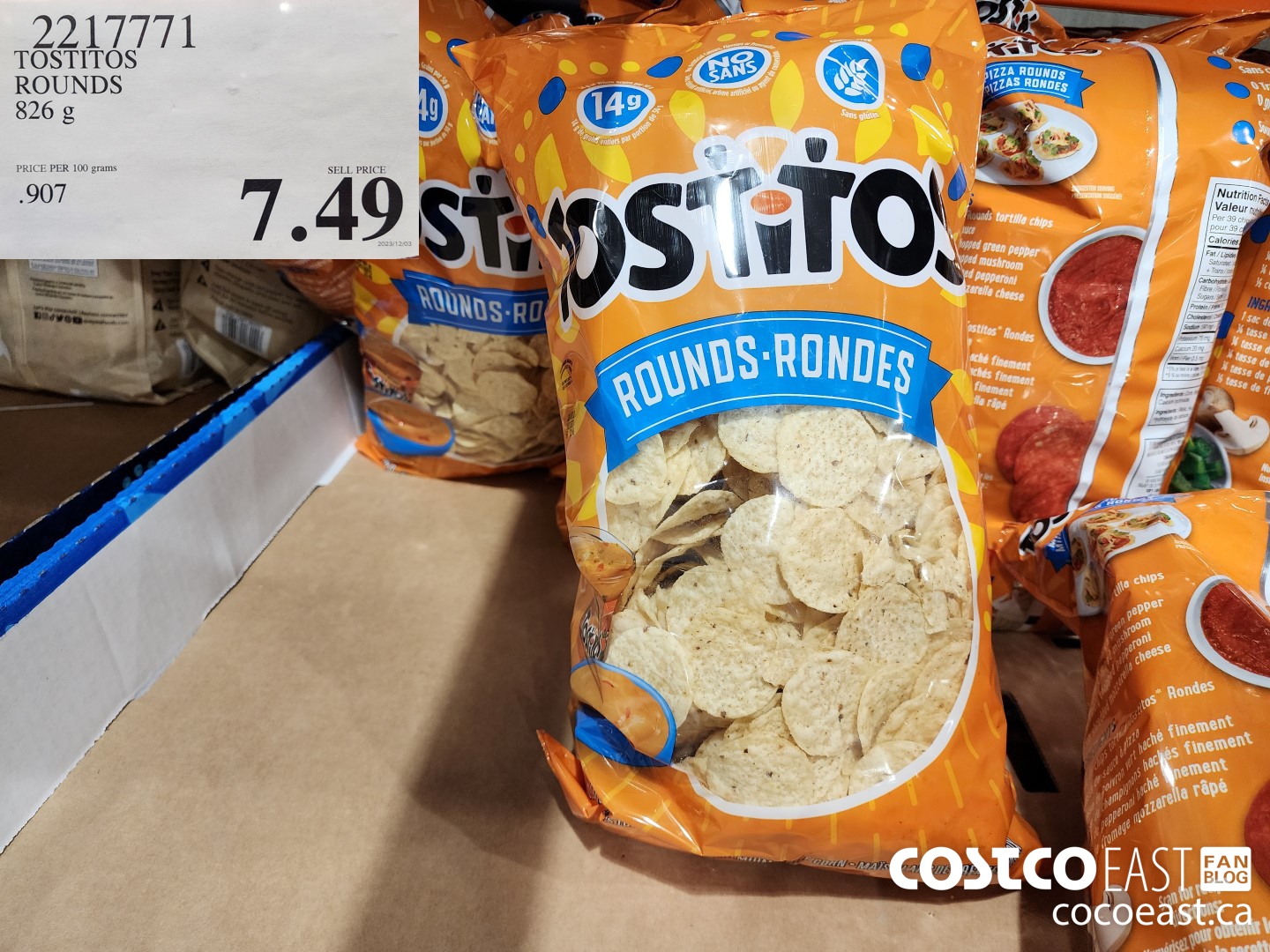 2217771 TOSTITOS ROUNDS 826 g $7.49