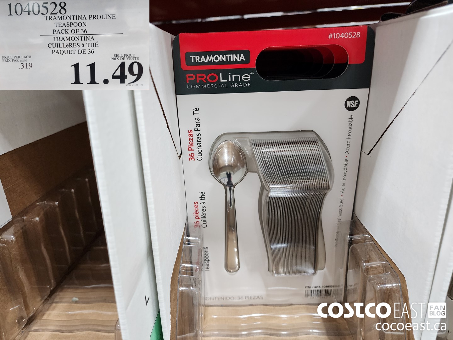 1040528 TRAMONTINA PROLINE TEASPOON PACK OF 36 $11.49