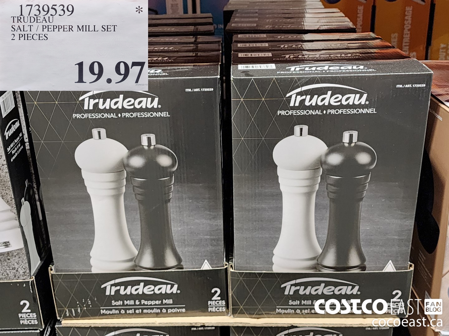 1739539 TRUDEAU SALT / PEPPER MILL SET 2 PIECES $19.97