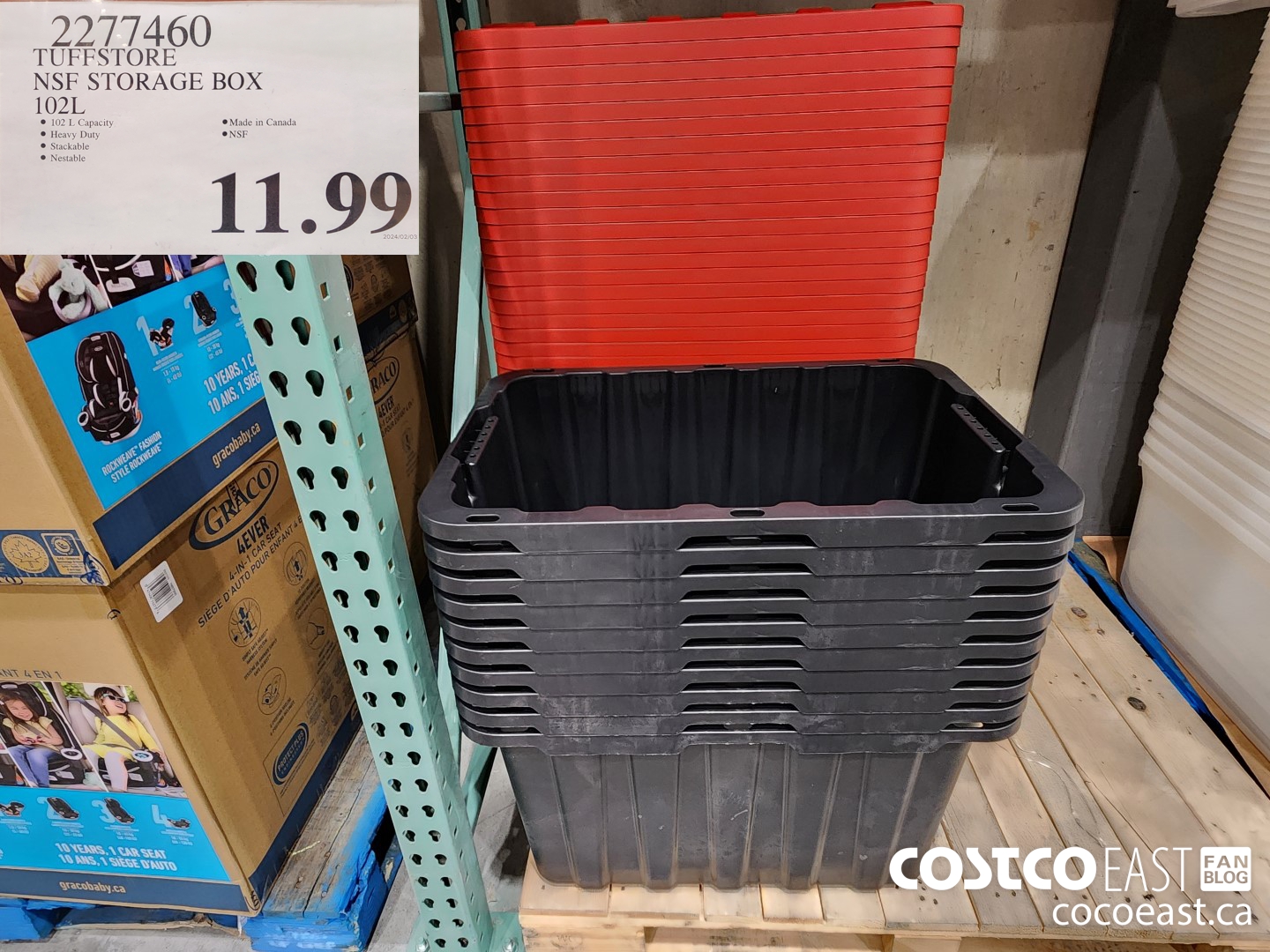 2277460 TUFFSTORE NSF STORAGE BOX 102 L $11.99