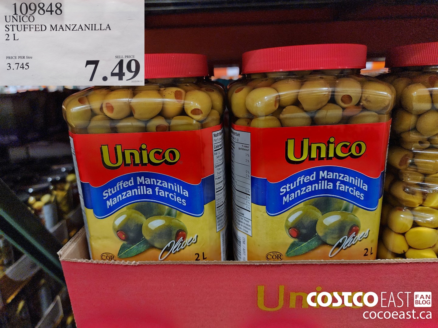109848 UNICO STUFFED MANZANILLA 2 L $7.49