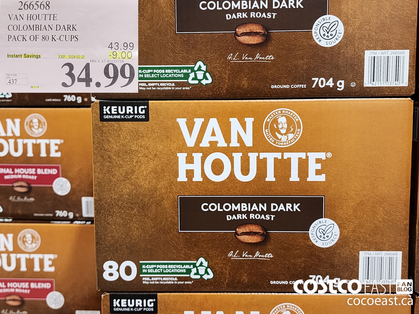 266568 VAN HOUTTE COLOMBIAN DARK PACK OF 80 K-CUPS ($9.00 INSTANT SAVINGS EXPIRES ON 2024-02-25) $34.99