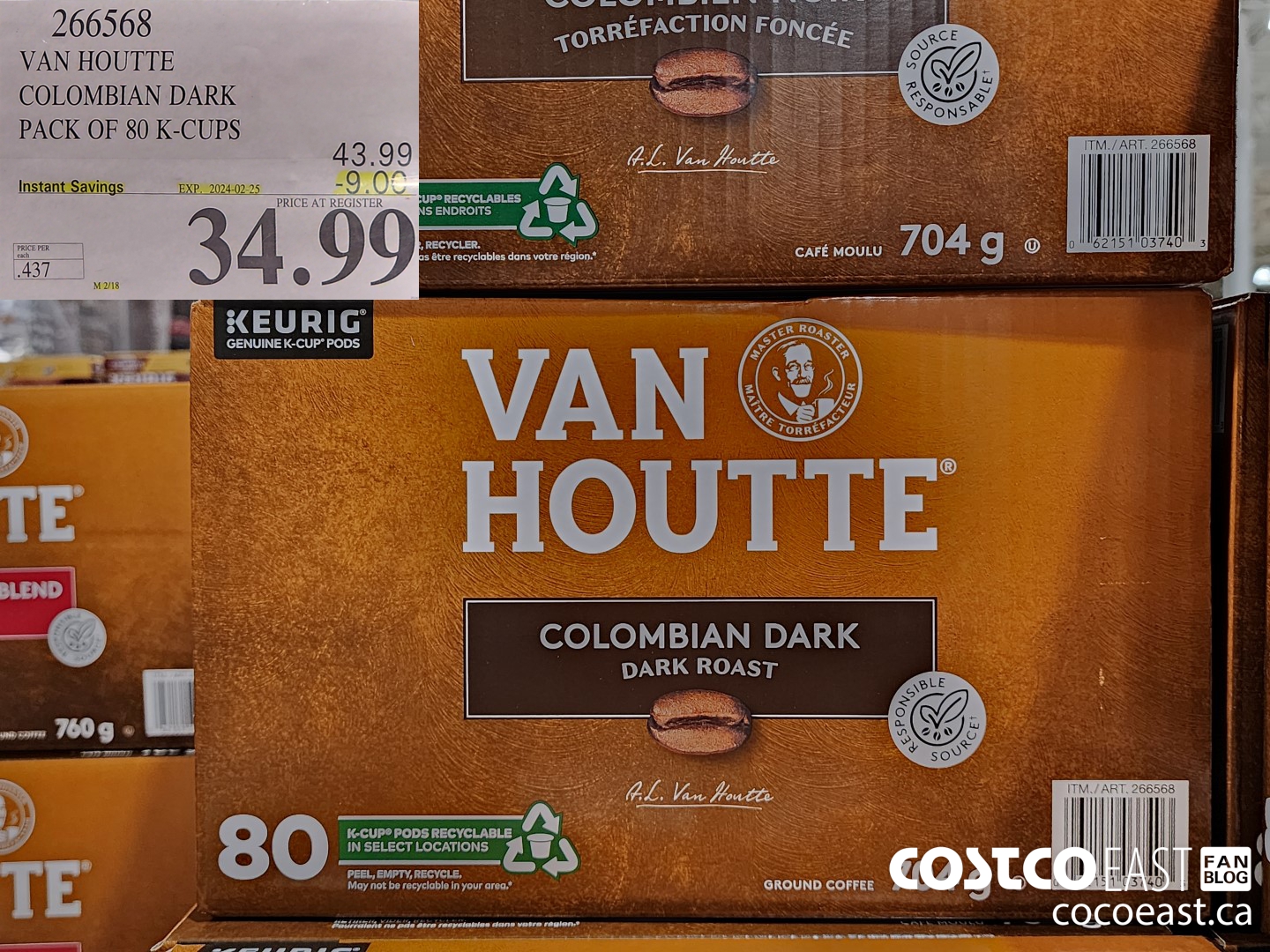 266568 VAN HOUTTE COLOMBIAN DARK PACK OF 80 K-CUPS ($9.00 INSTANT SAVINGS EXPIRES ON 2024-02-25) $34.99