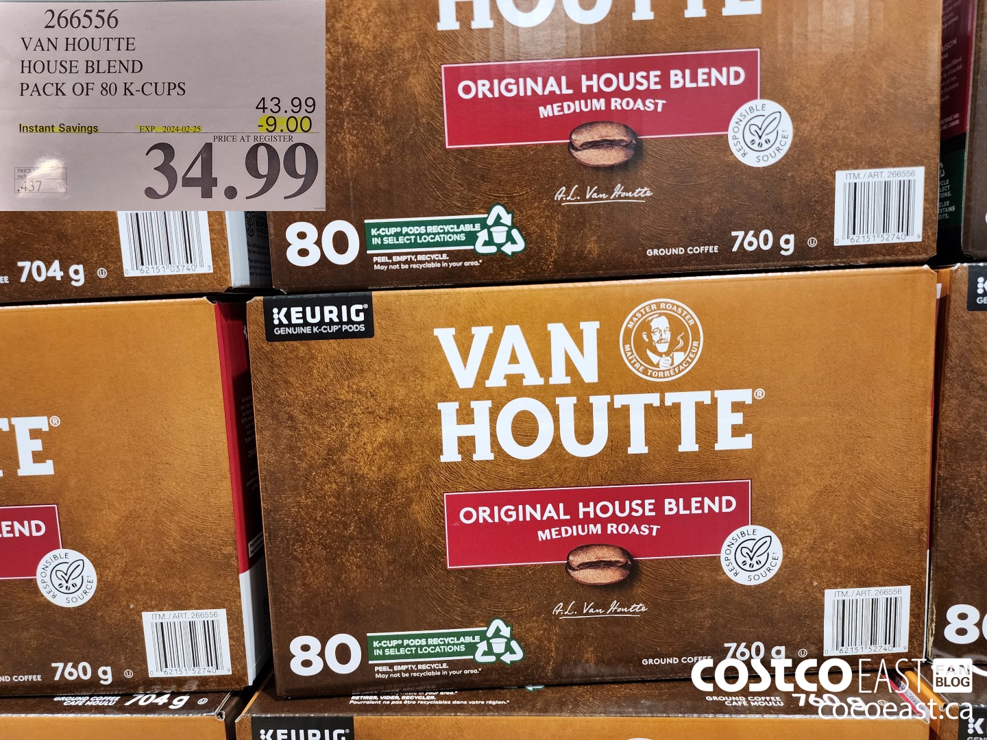 266556 VAN HOUTTE HOUSE BLEND PACK OF 80 K-CUPS ($9.00 INSTANT SAVINGS EXPIRES ON 2024-02-25) $34.99