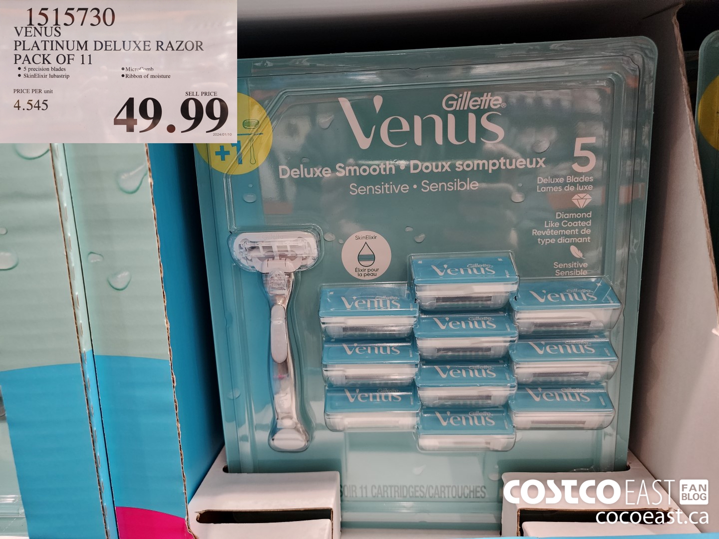 1515730 VENUS PLATINUM DELUXE RAZOR + 11 CARTRIDGES $49.99