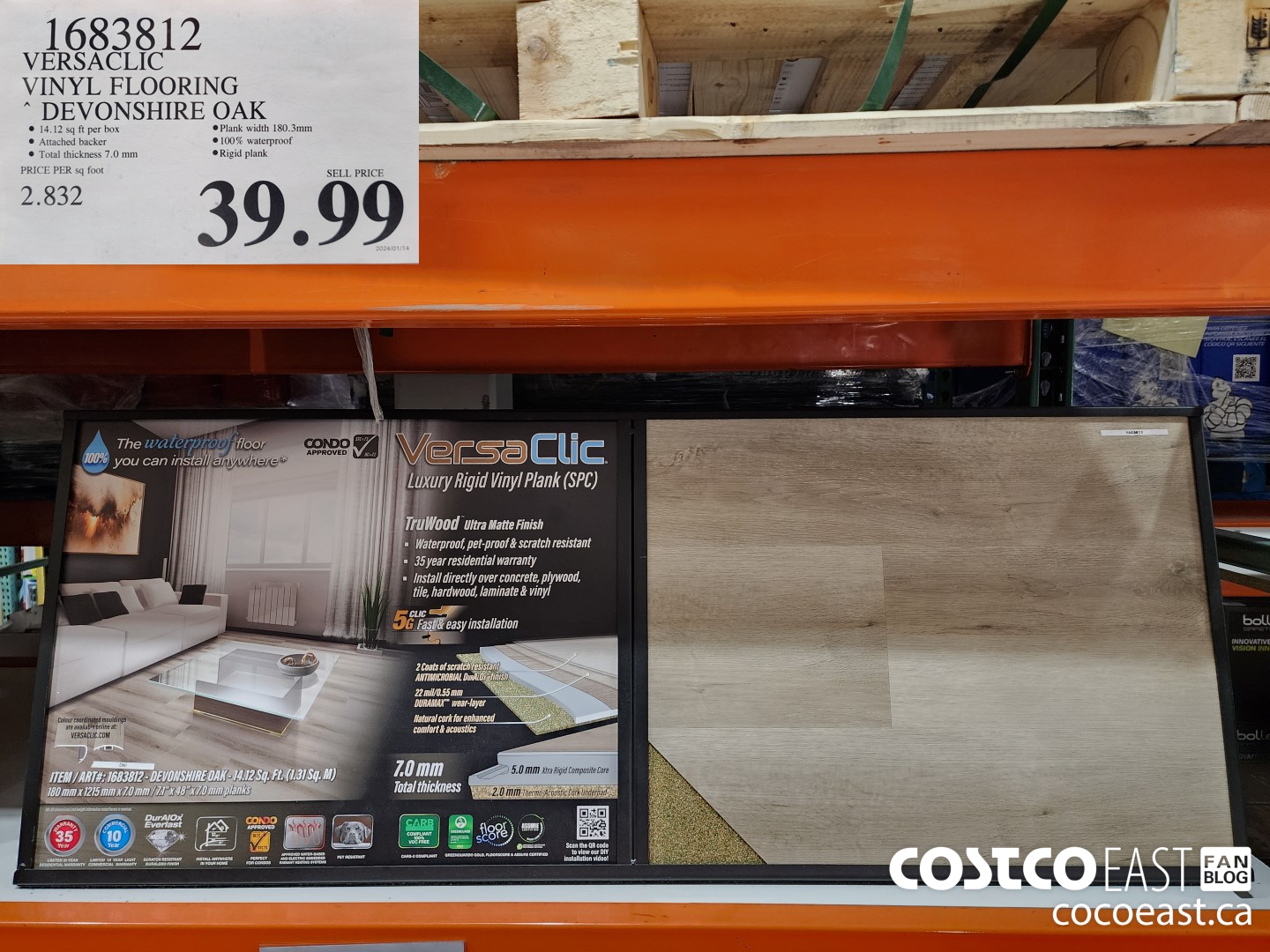 1683812 VERSACLIC VINYL FLOORING DEVON SHIRE OAK $39.99