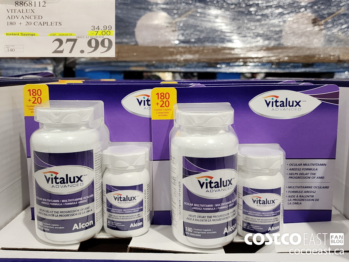 8868112 VITALUX ADVANCED 180 + 20 CAPLETS ($7.00 INSTANT SAVINGS EXPIRES ON 2024-02-25) $27.99