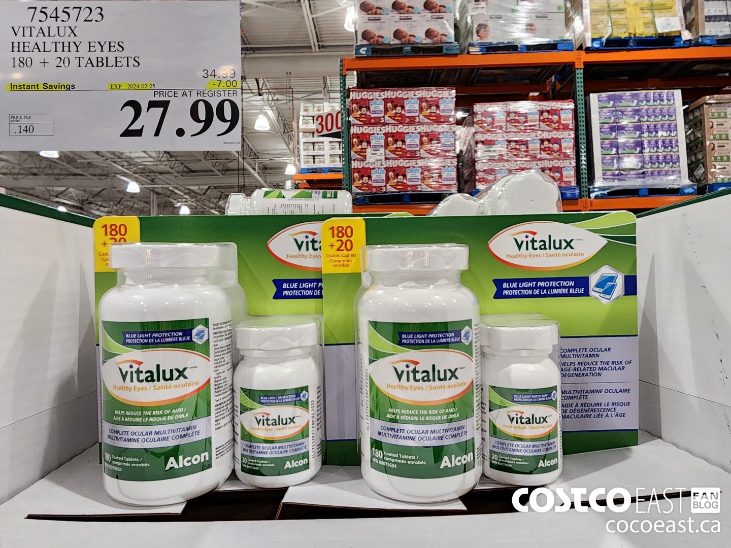 7545723 VITALUX HEALTHY EYES 180 + 20 TABLETS  ($7.00 INSTANT SAVINGS EXPIRES ON 2024-02-25) $27.99
