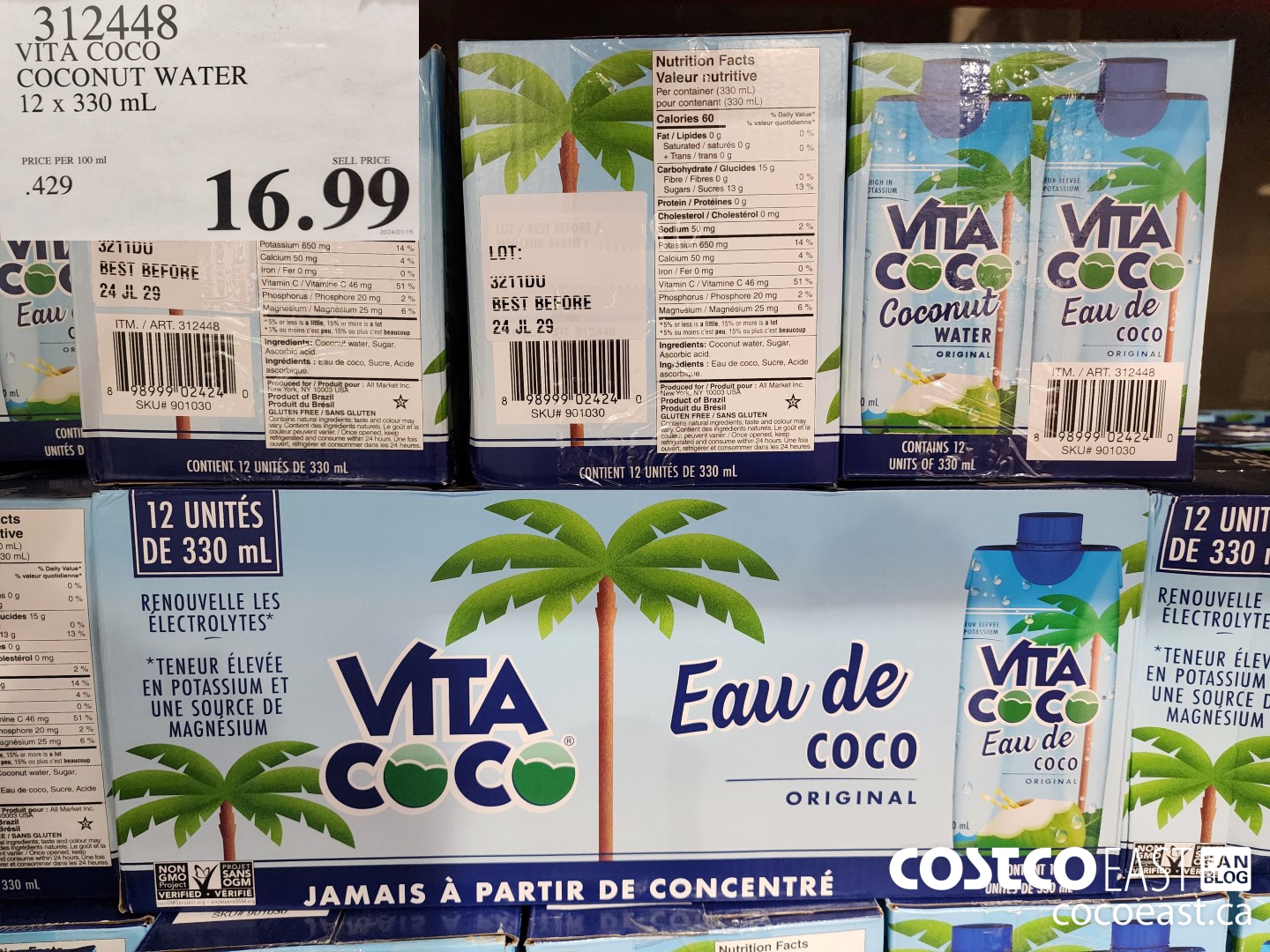 312448 VITA COCO COCONUT WATER 12 X 330 ML $16.99