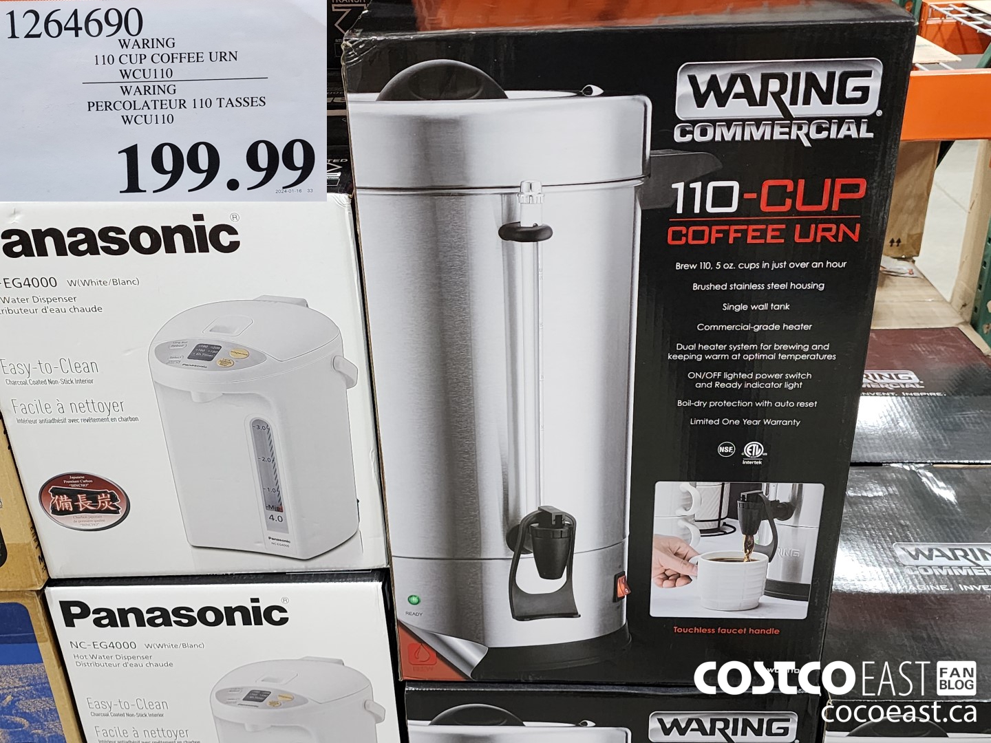 1264690 WARING 110 CUP COFFEE URN WCU110 $199.99