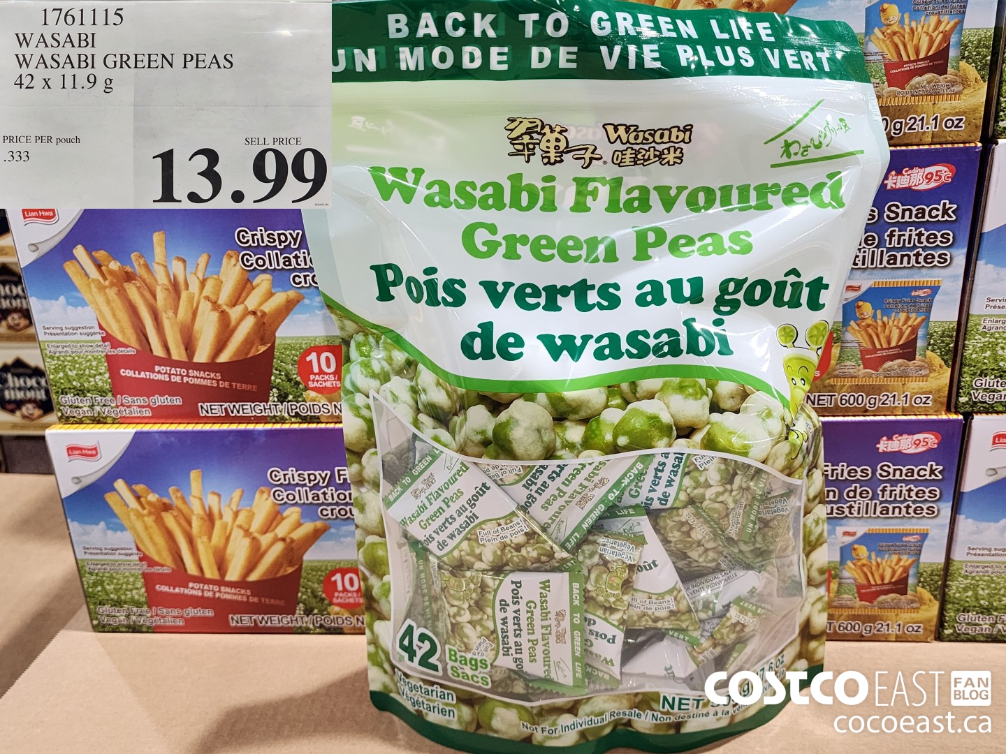 1761115 WASABI WASABI GREEN PEAS 42 X 11.9 G $13.99