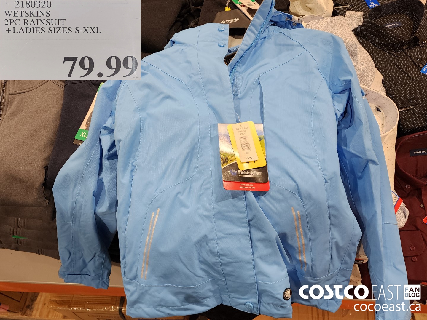 2180320 WETSKINS 2PC RAINSUIT + LADIES SIZES S-XXIL $79.99