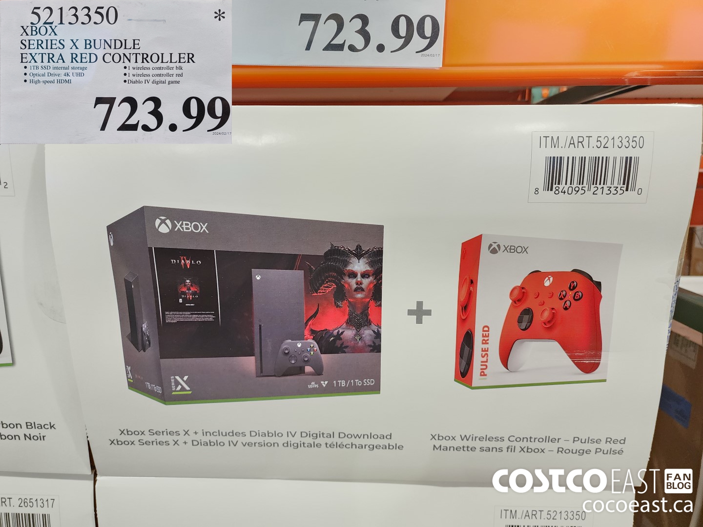 5213350 XBOX SERIES X CONSOLE EXTRA RED CONTROLLER $723.99