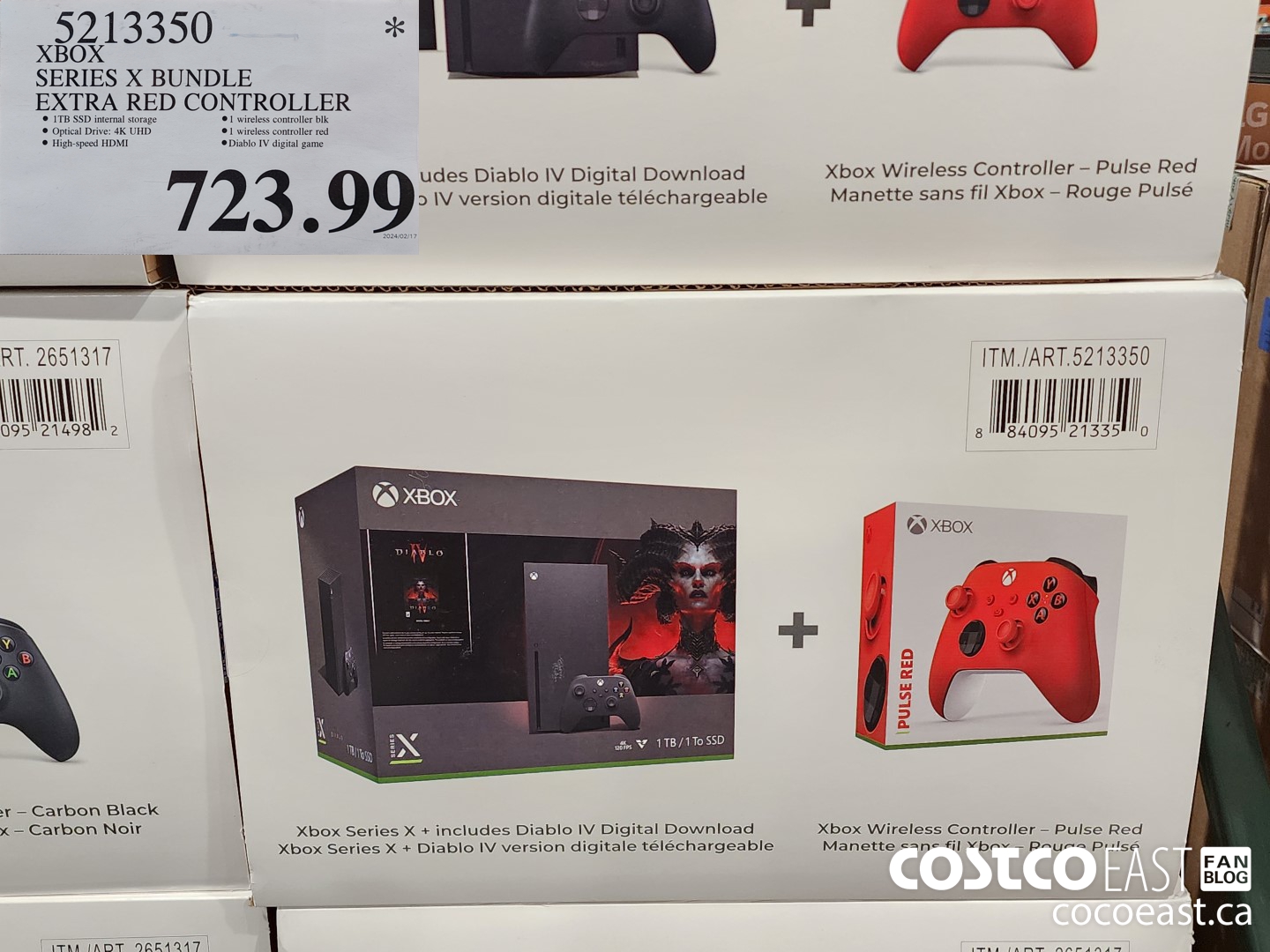 5213350 XBOX SERIES X CONSOLE EXTRA RED CONTROLLER $723.99