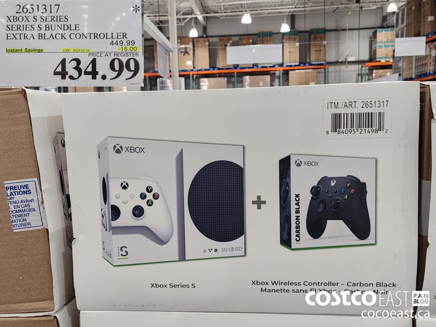 2651317 XBOX S SERIES SERIES S BUNDLE EXTRA BLACK CONTROLLER ($15.00 INSTANT SAVINGS EXPIRES ON 2024-02-16) $434.99