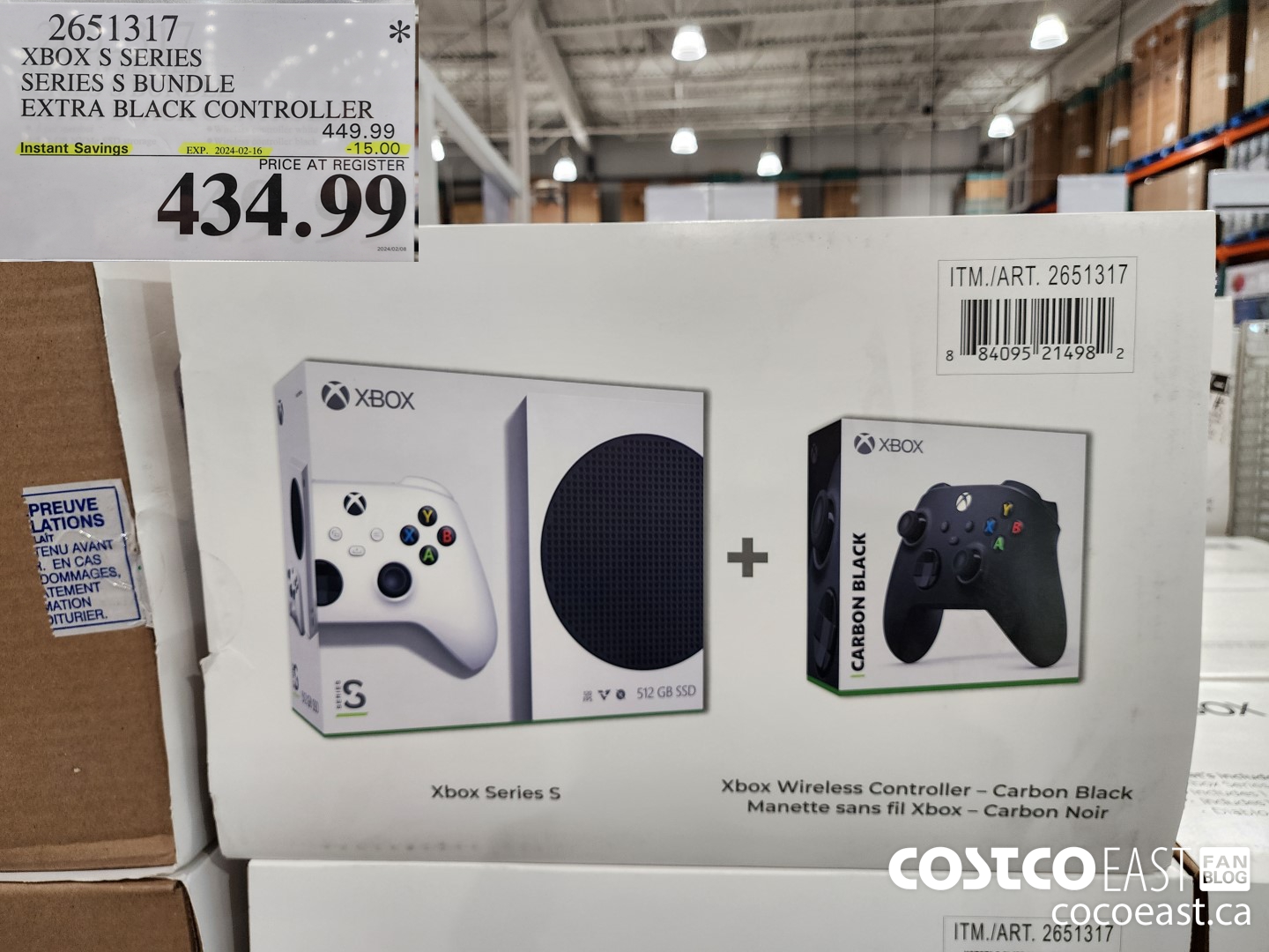 2651317 XBOX S SERIES SERIES S BUNDLE EXTRA BLACK CONTROLLER ($15.00 INSTANT SAVINGS EXPIRES ON 2024-02-16) $434.99