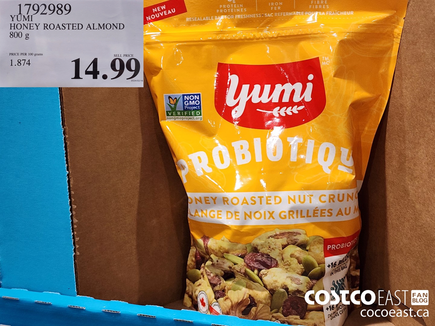 1792989 YUMI HONEY ROASTED ALMOND 800 G $14.99