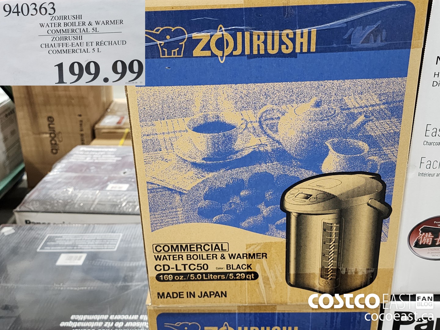 940363 ZOJIRUSHI WATER BOILER & WARMER COMMERCIAL 5L $199.99