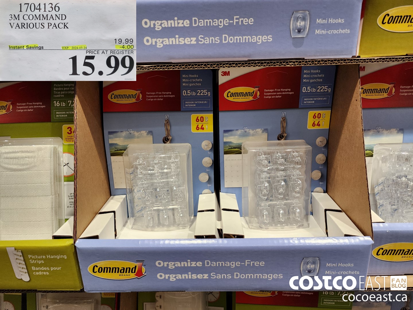 1704136 3M COMMAND VARIOUS PACK ($4.00 INSTANT SAVINGS EXPIRES ON 2024-03-24) $15.99