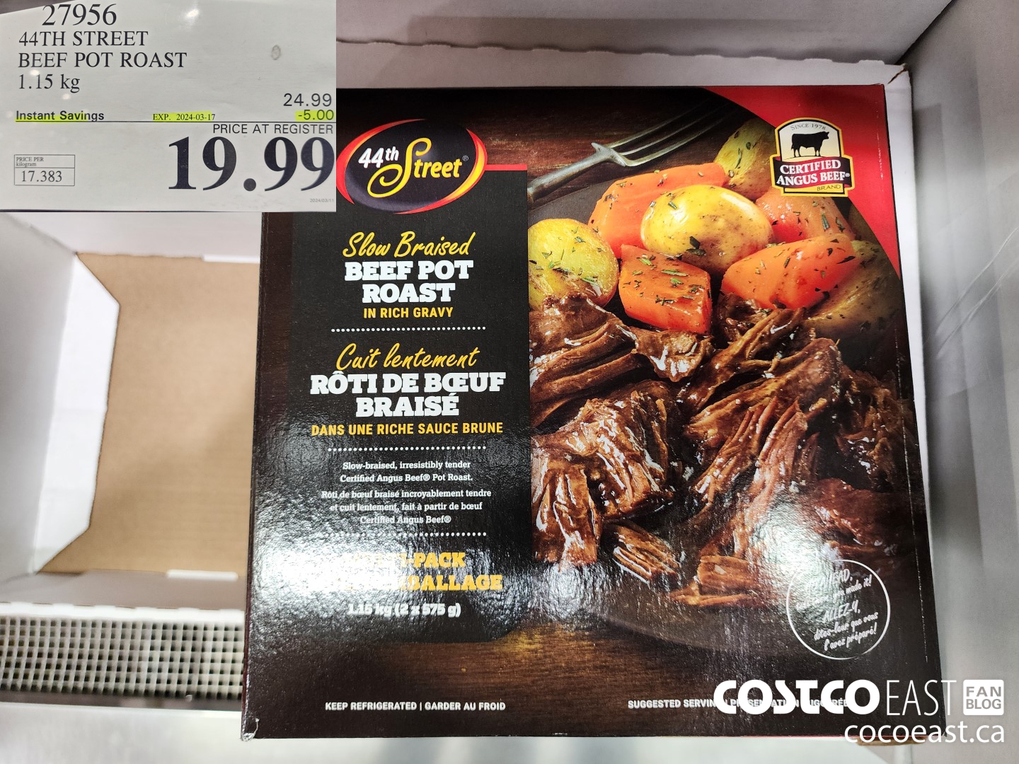 27956 44TH STREET BEEF POT ROAST 1.15 KG ($5.00 INSTANT SAVINGS EXPIRES ON 2024-03-17) $19.99