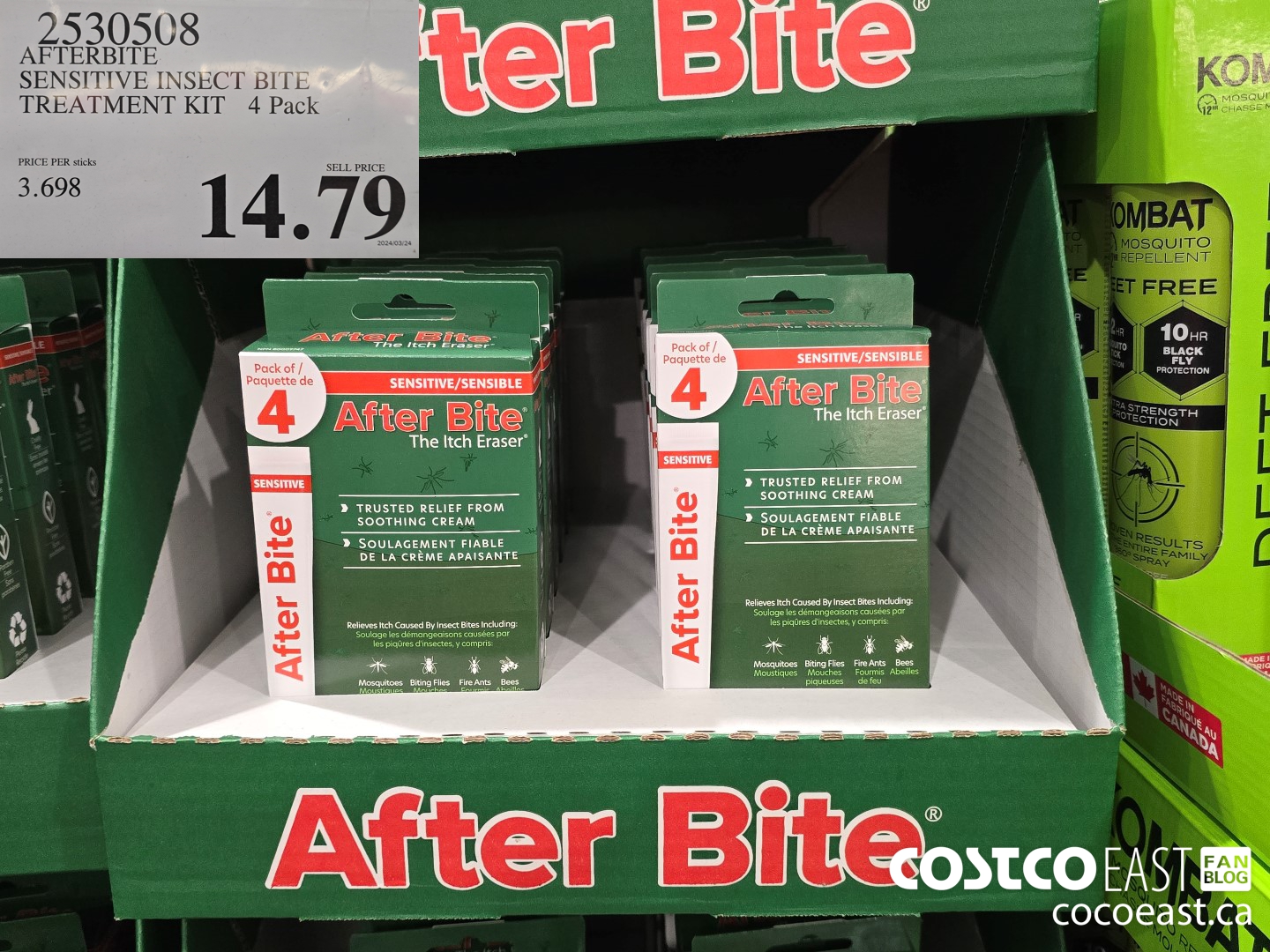 2530508 AFTERBITE SENSITIVE INSECT BITE TREATMENT KIT 4 Pack $14.79