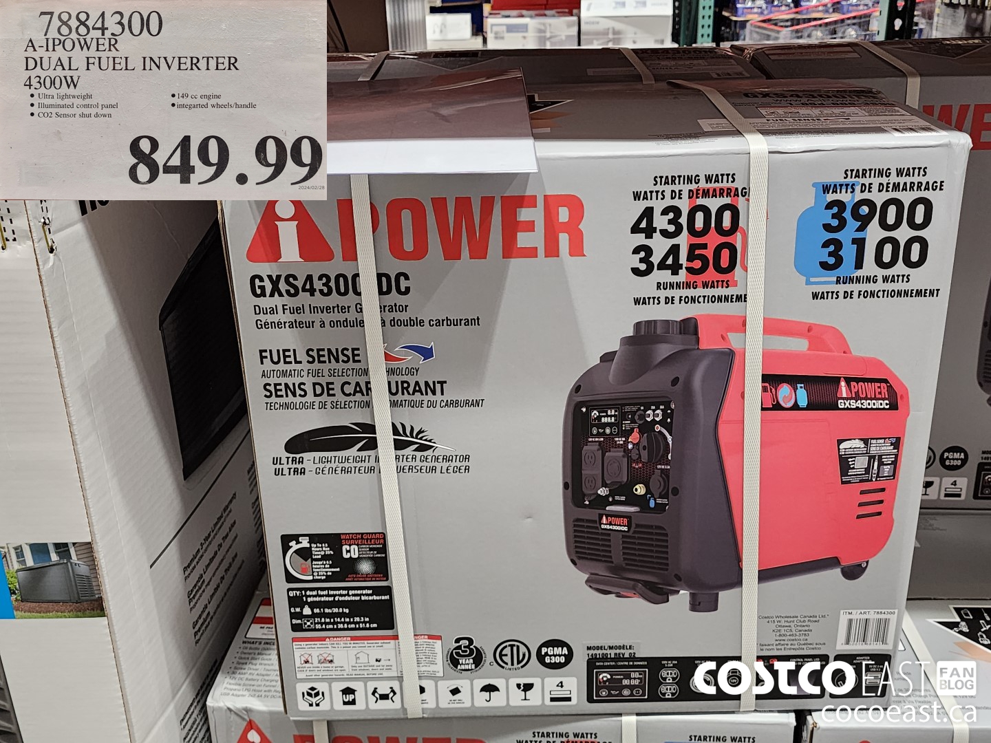 1884300 A-IPOWER DUAL FUEL INVERTER 4300W $849.99