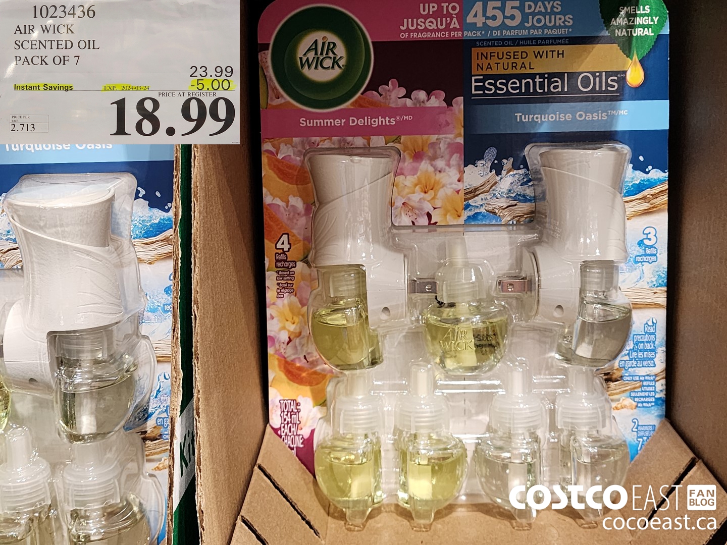 1023436 AIR WICK SCENTED OIL PACK OF 7 ($5.00 INSTANT SAVINGS EXPIRES ON 2024-03-24) $18.99