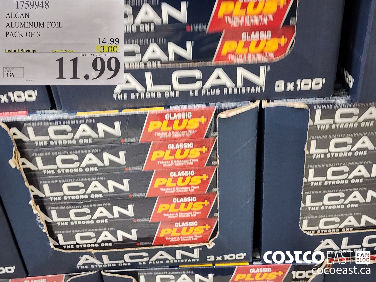 1759948 ALCAN ALUMINUM FOIL PACK OF 3 ($3.00 INSTANT SAVINGS EXPIRES ON 2024-03-31) $11.99