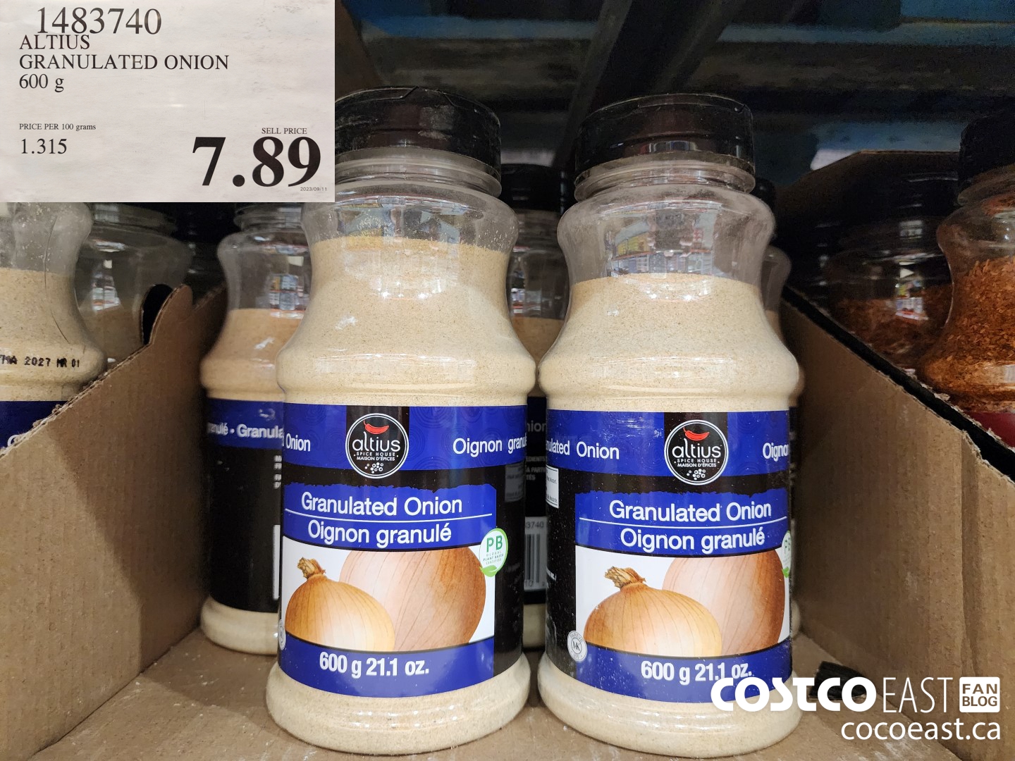 1483740 ALTIUS GRANULATED ONION 600 G $7.89