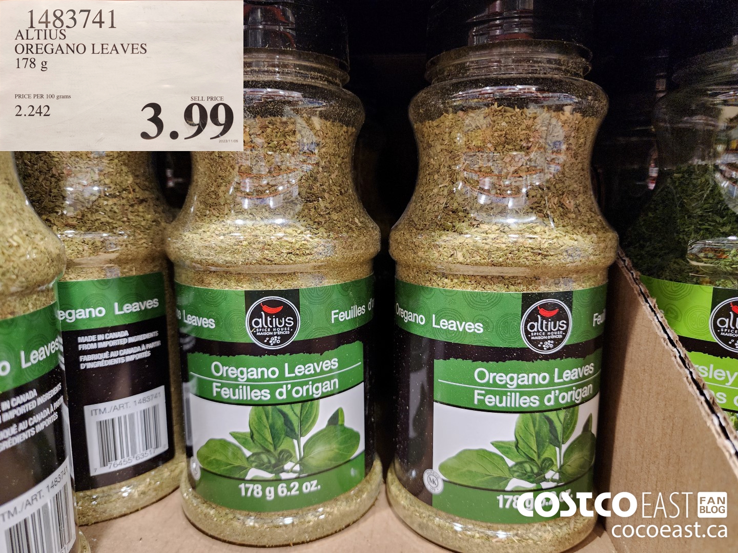 1483741 ALTIUS OREGANO LEAVES 178 G $3.99