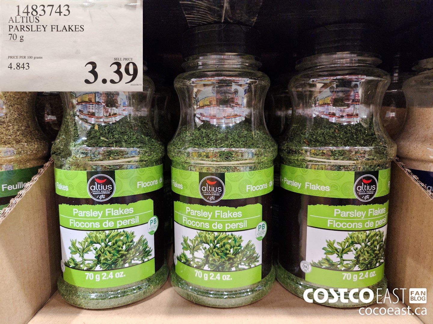 1483743 ALTIUS PARSLEY FLAKES 70 G $3.39