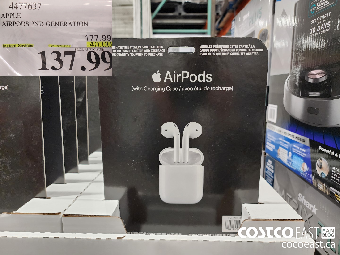 4477637 APPLE AIRPODS 2ND GENERATION ($40.00 INSTANT SAVINGS EXPIRES ON 2024-03-27) $137.99