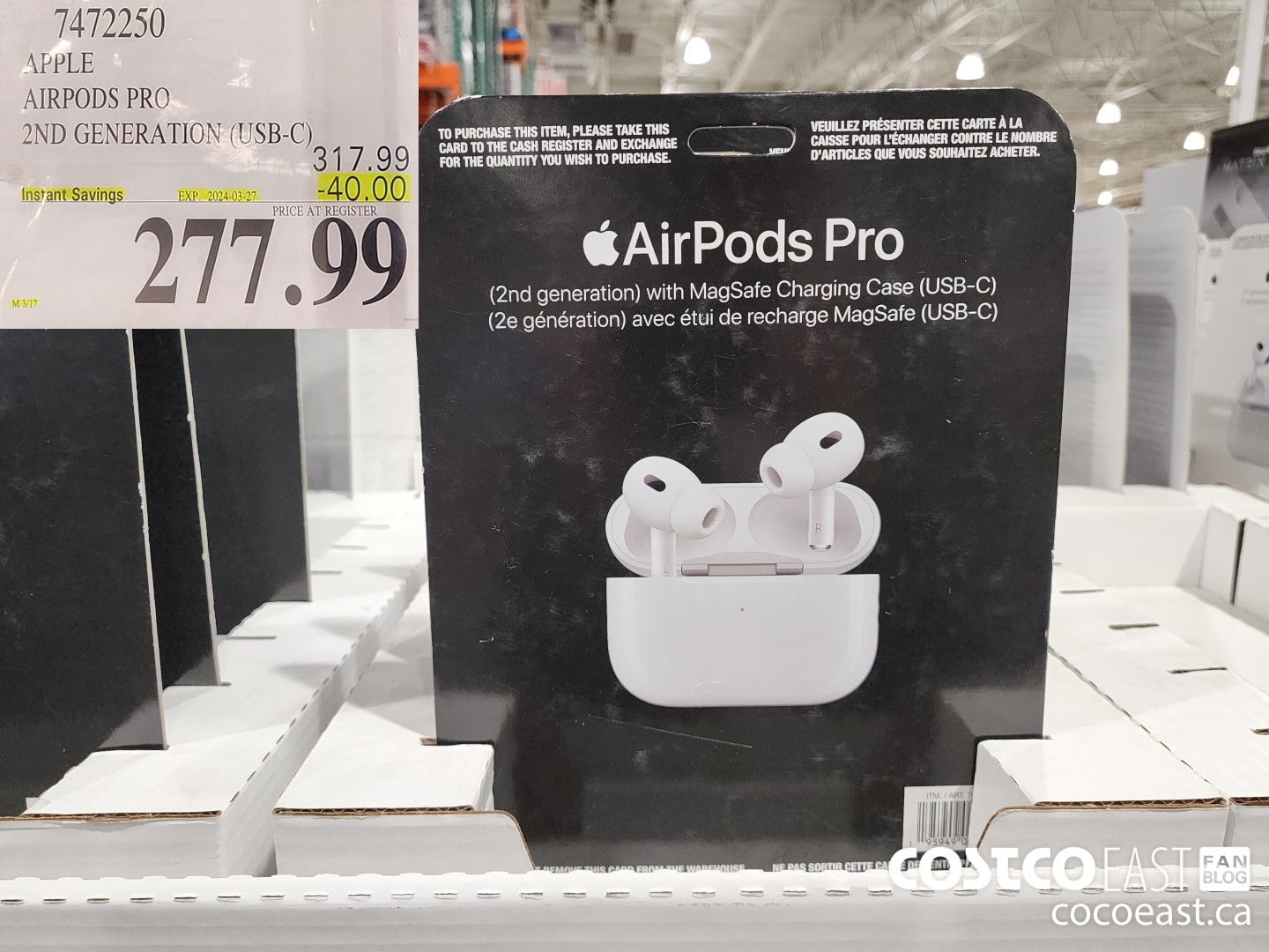 7472250 APPLE AIRPODS PRO 2ND GENERATION (USB-C) ($40.00 INSTANT SAVINGS EXPIRES ON 2024-03-27) $277.99