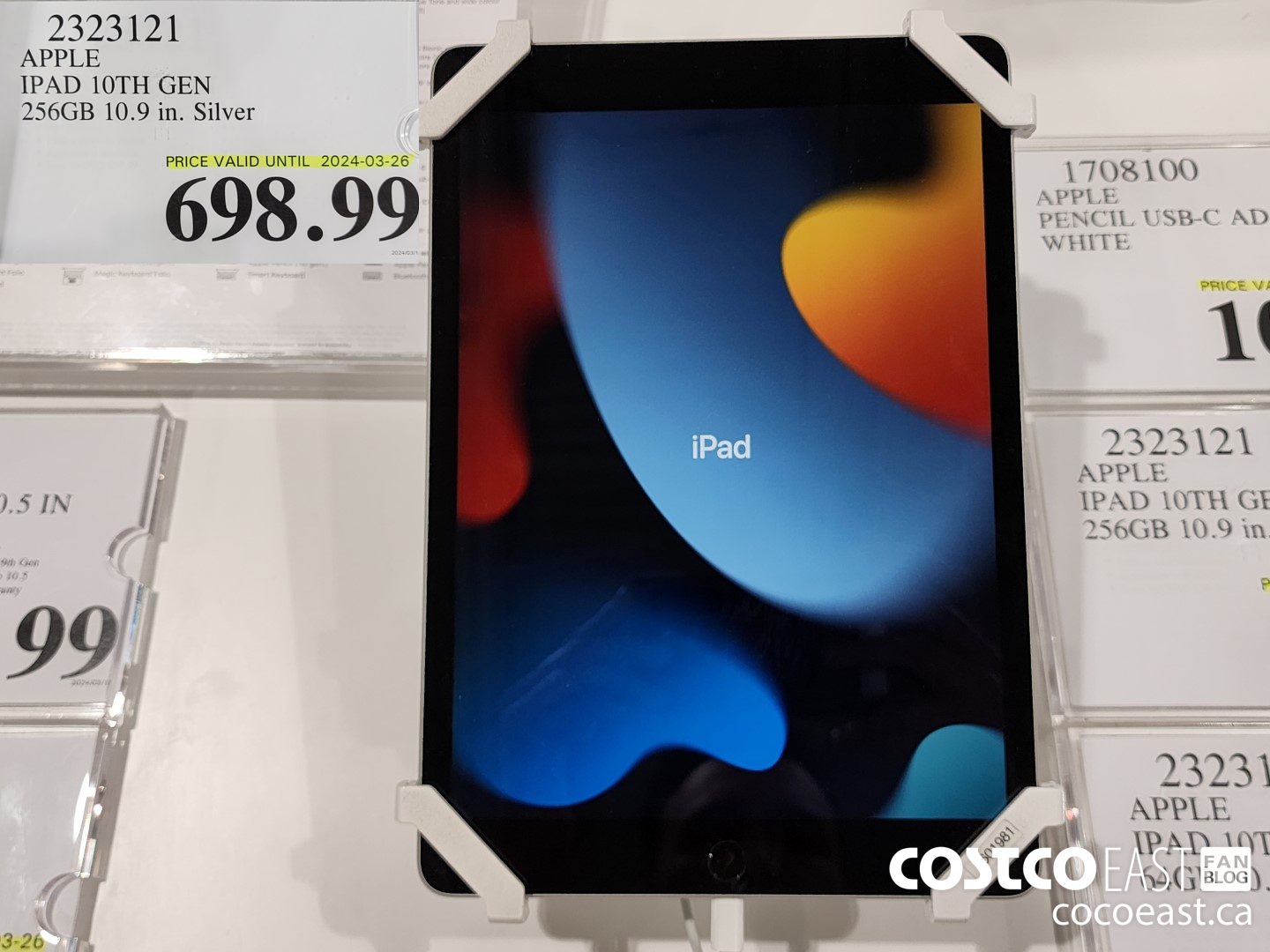 2323121 APPLE IPAD 10TH GEN 256GB 10.9 IN. SILVER $698.99