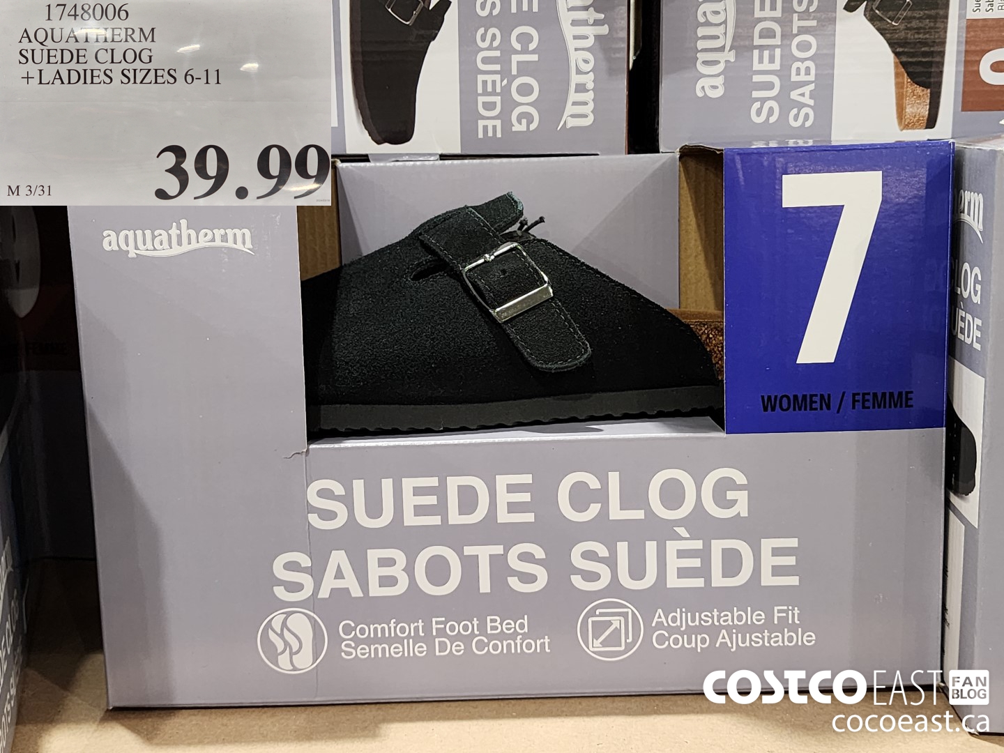 1748006 AQUATHERM SUEDE CLOG +LADIES SIZES 6-11 $39.99