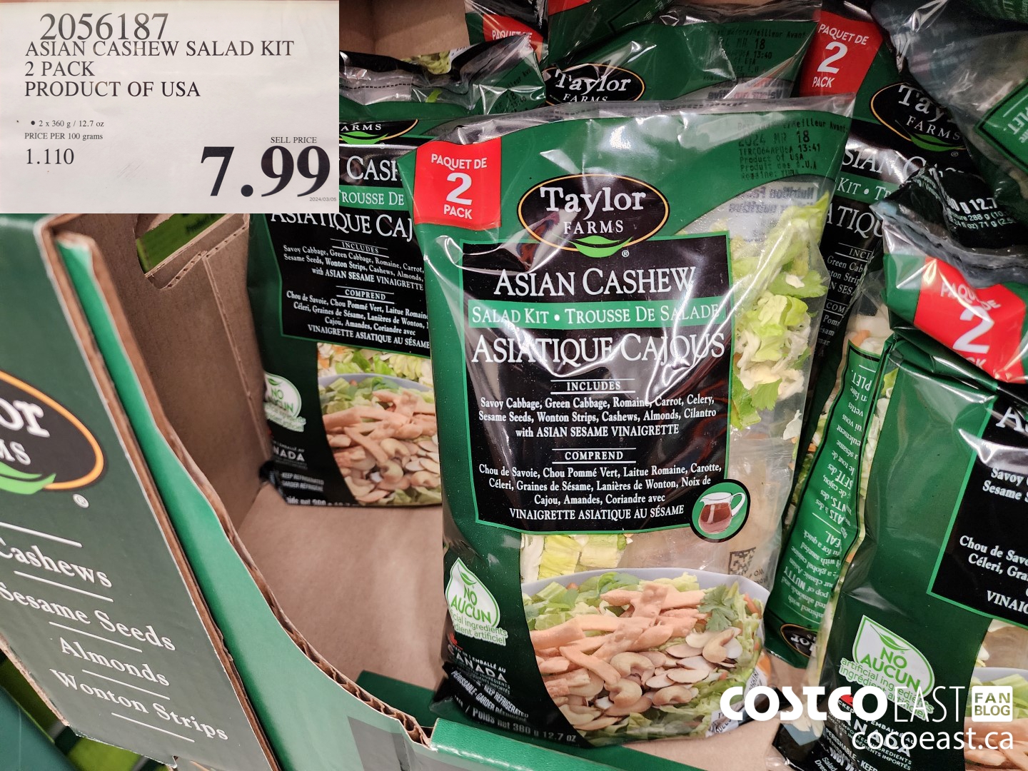 2056187 ASIAN CASHEW SALAD KIT 2-PACK PRODUCT OF USA $7.99