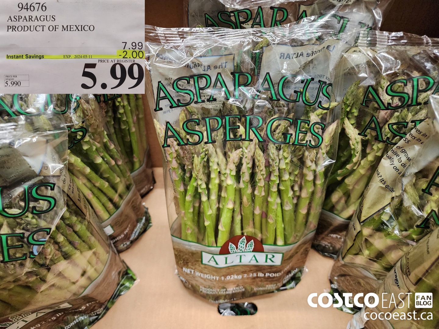 94676 ASPARAGUS PRODUCT OF MEXICO ($2.00 INSTANT SAVINGS EXPIRES ON 2024-03-11) $5.99