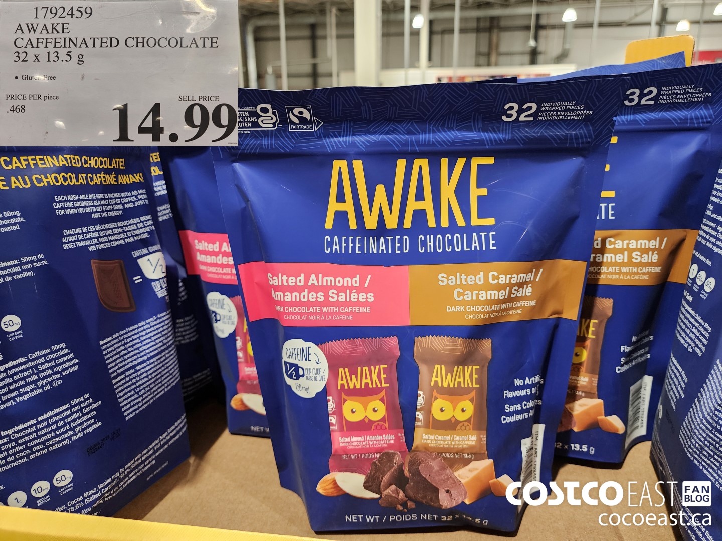1792459 AWAKE CAFFEINATED CHOCOLATE 32 X 13.5 G $14.99